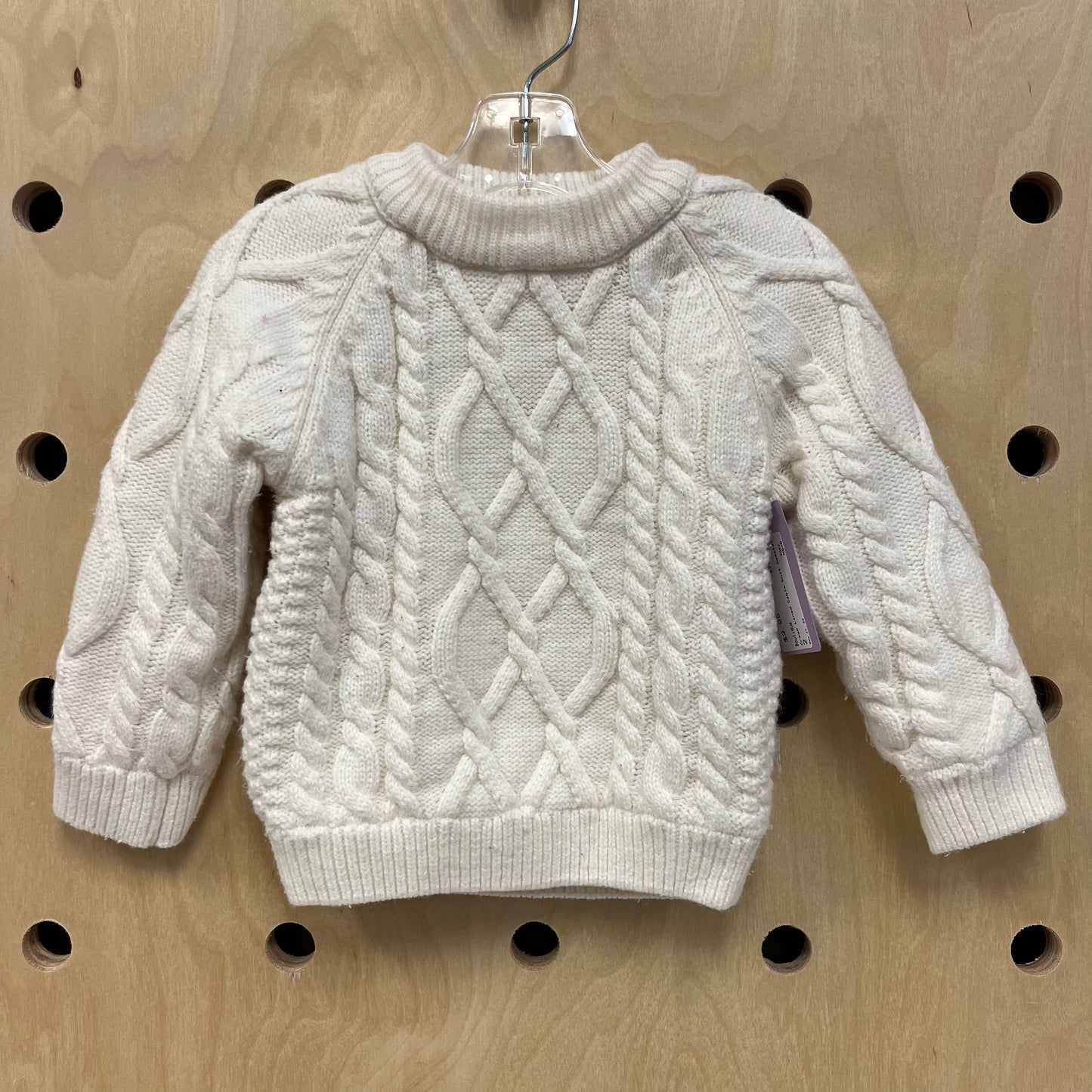 Cream Lined Cable Knit Sweater