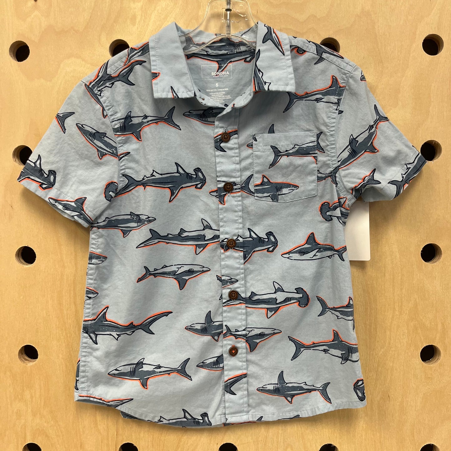 Blue Shark Button Up Shirt