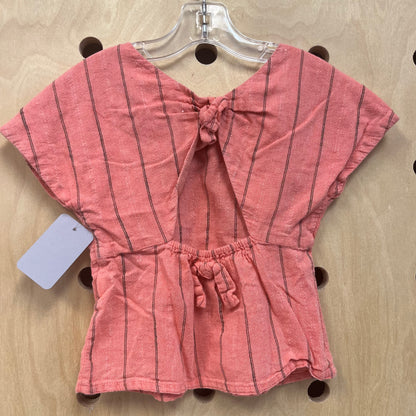 Coral Striped Top