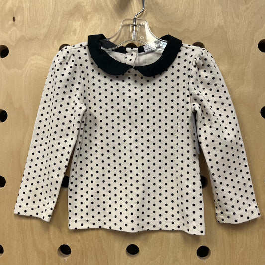 Cream & Black Polka Dot Top