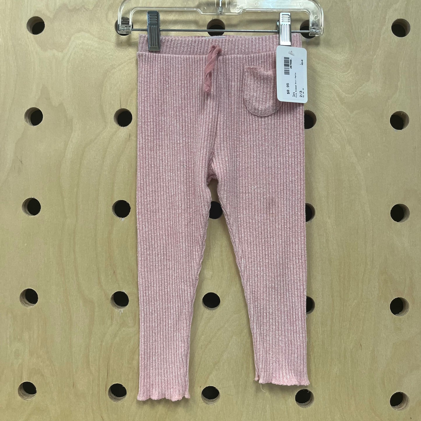 Pink Ribbed Knit Pants