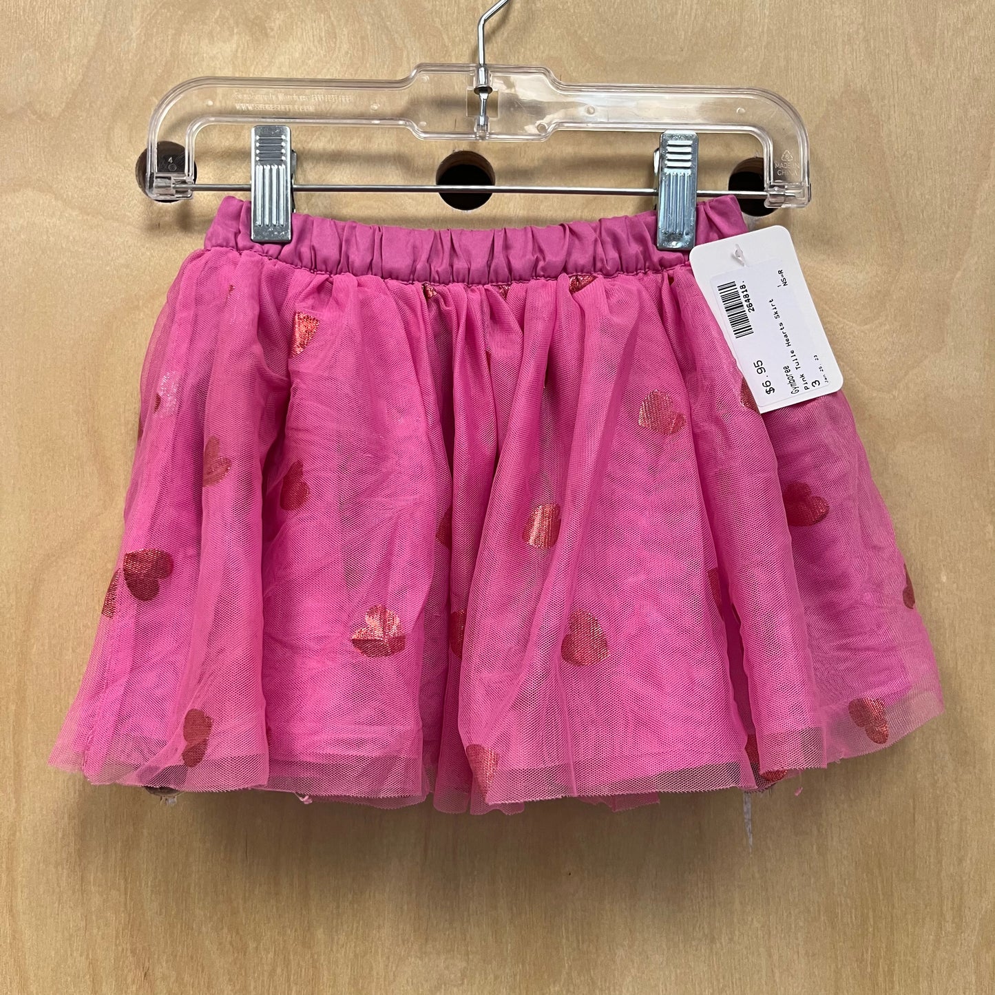Pink Tulle Hearts Skirt