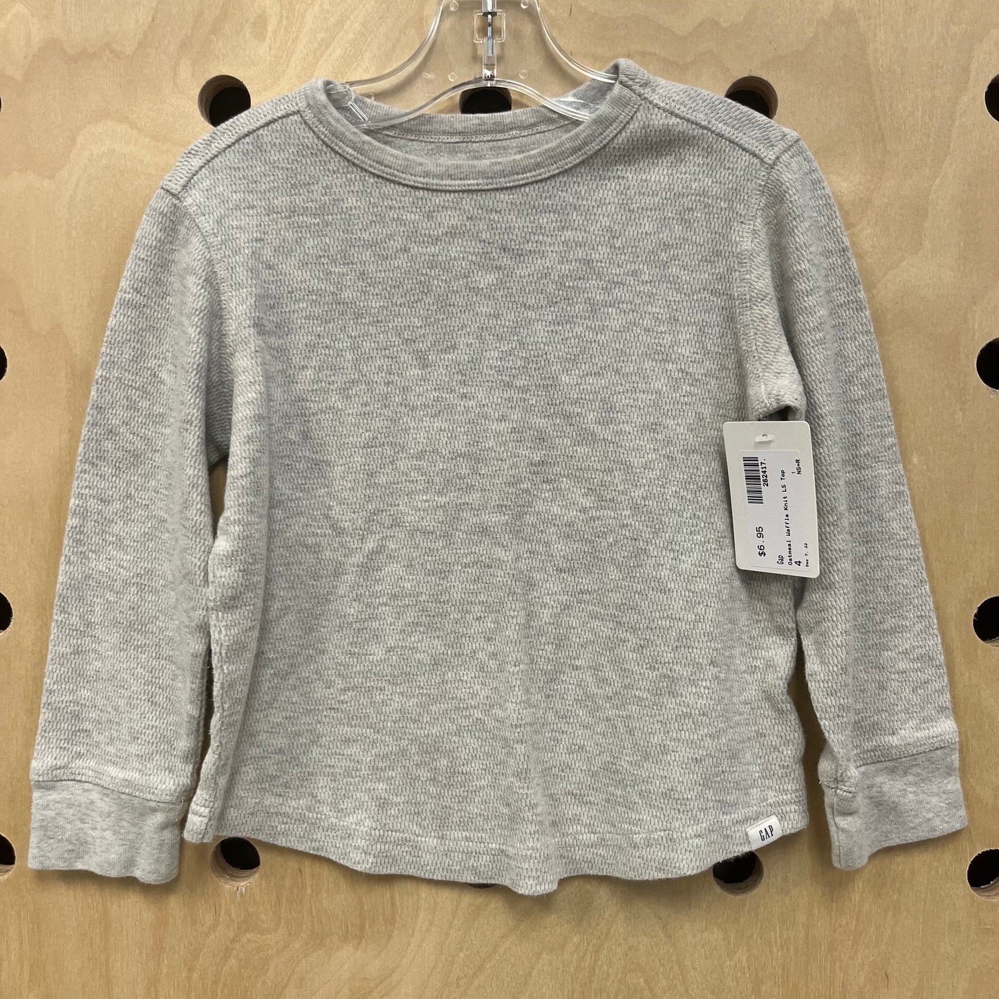 Oatmeal Waffle Knit LS Top