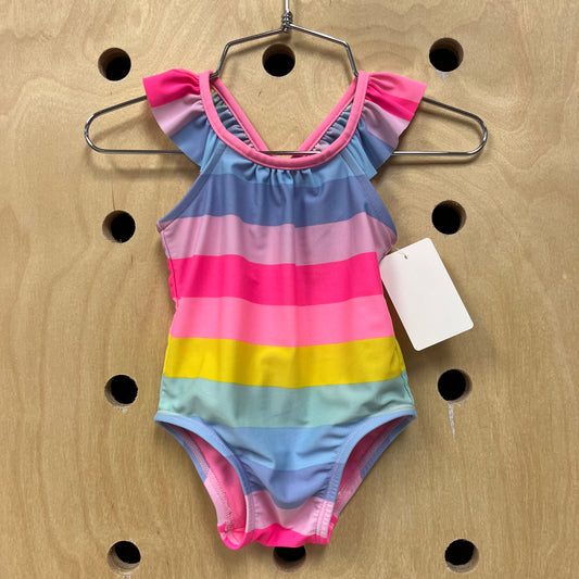 Pastel Striped Swimsuit