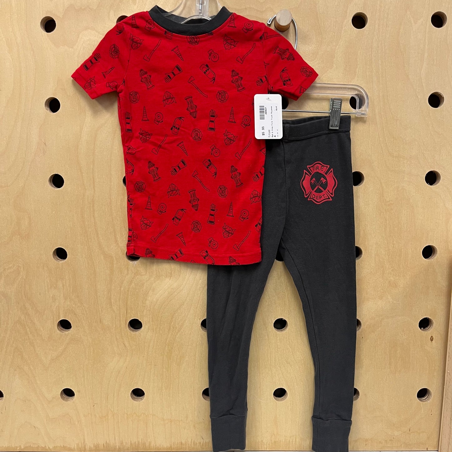 Red & Grey Fire Truck Pajamas