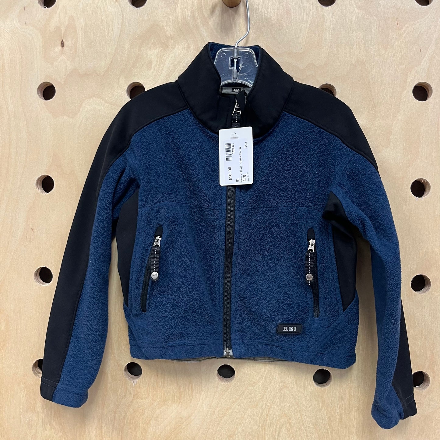 Blue + Black Fleece Zip Up