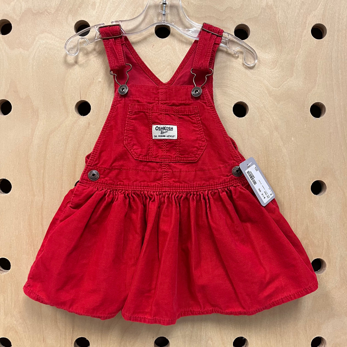 Red Cord Overall Dress