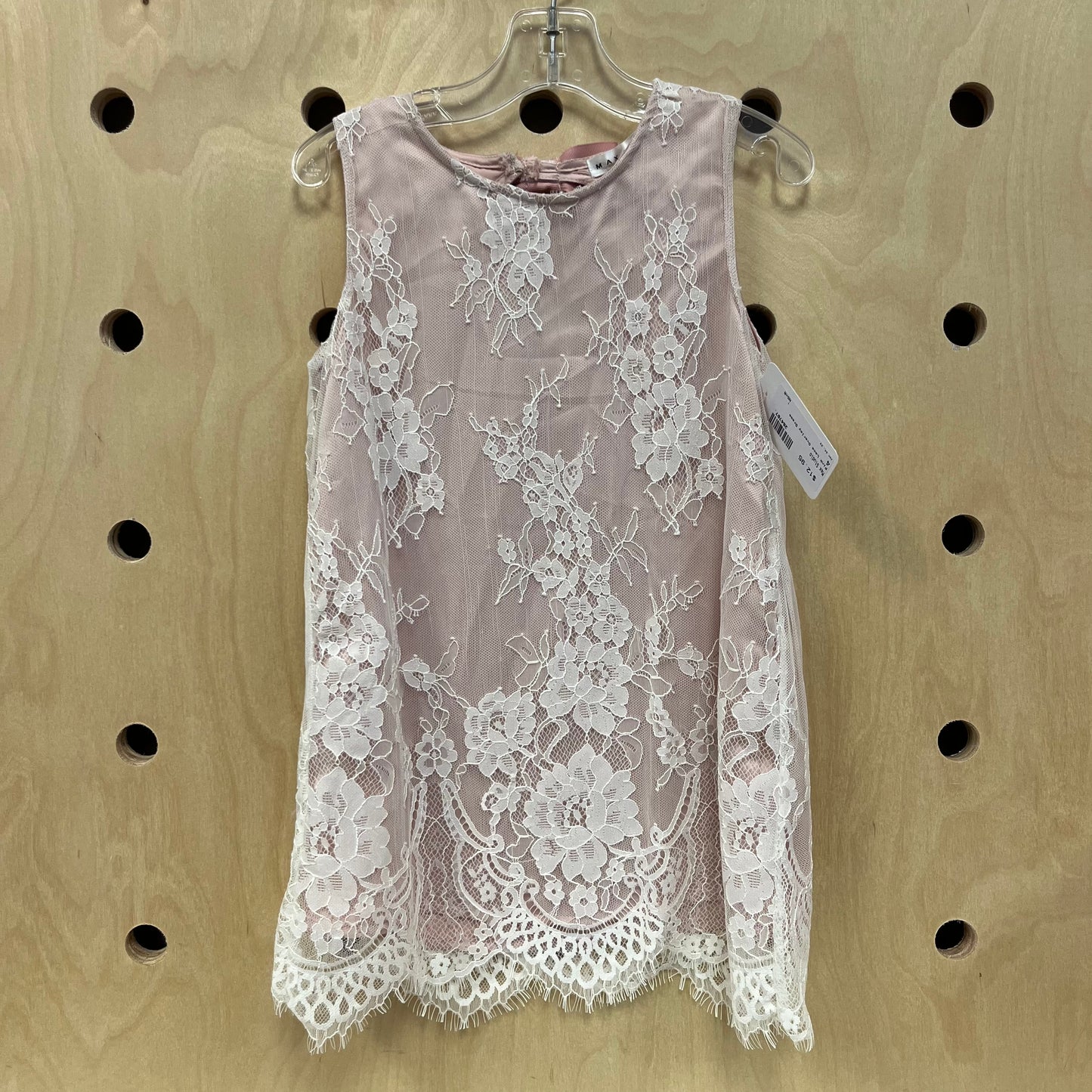 Pink Lace Overlay Dress