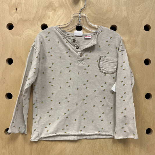 Beige Speckled Henley