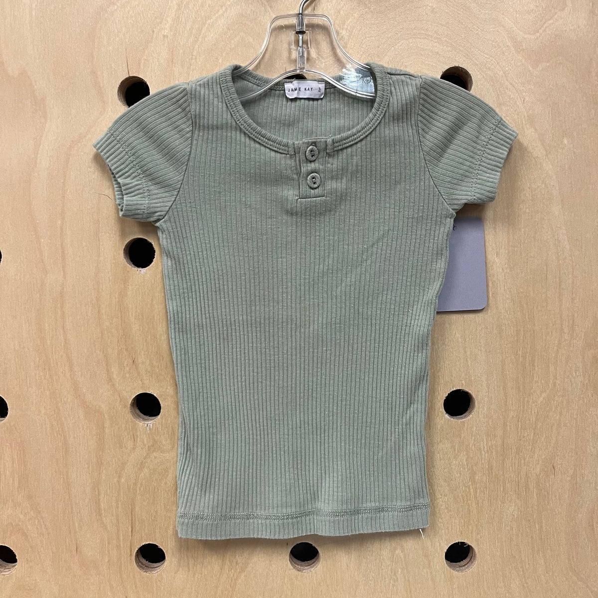 Green Ribbed Top
