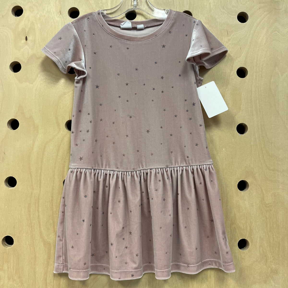 Dusty Pink Star Velour Dress
