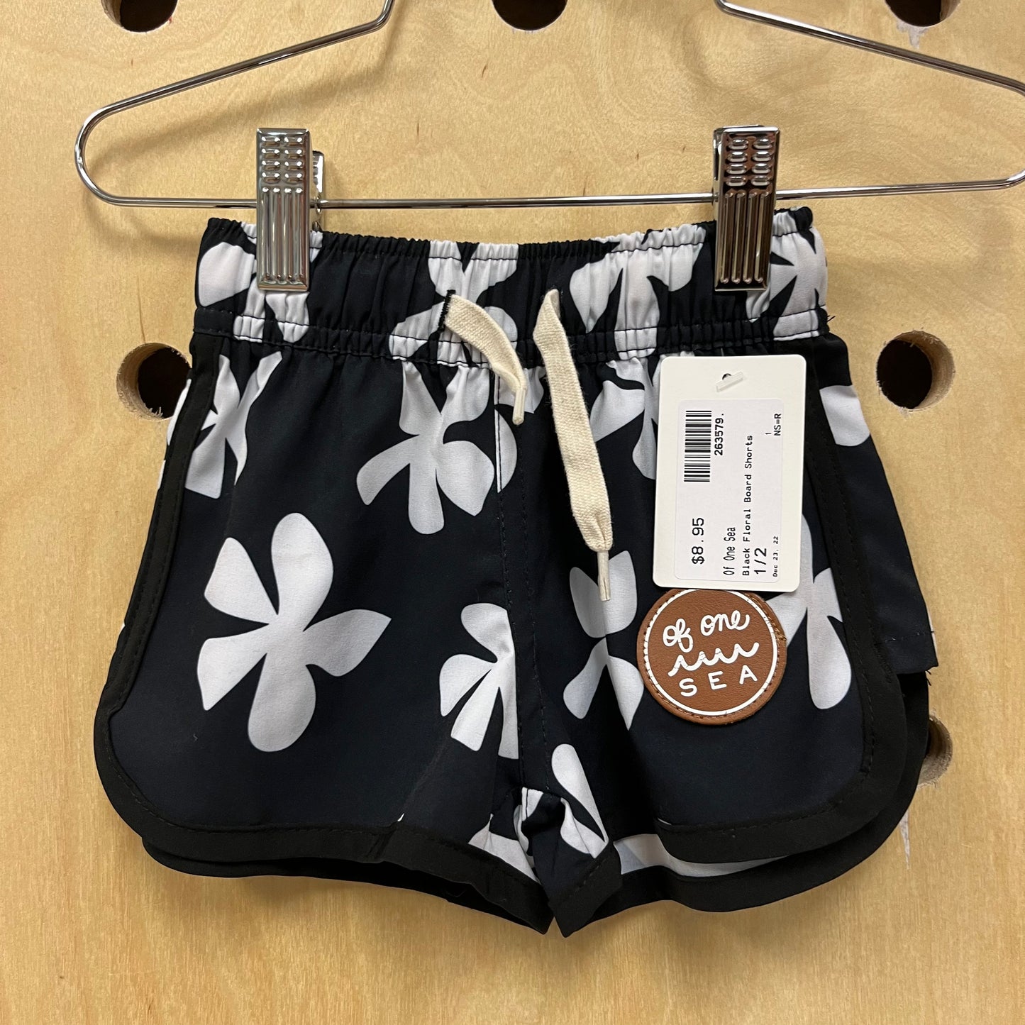 Black Floral Board Shorts