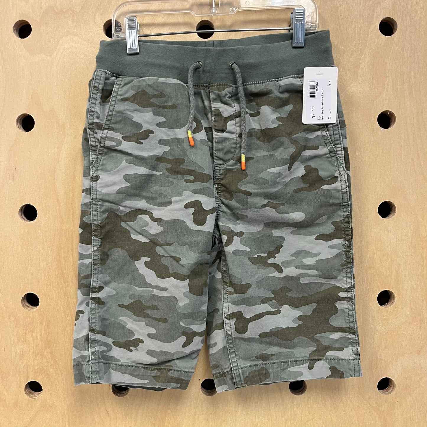 Sage Camo Drawstring Shorts
