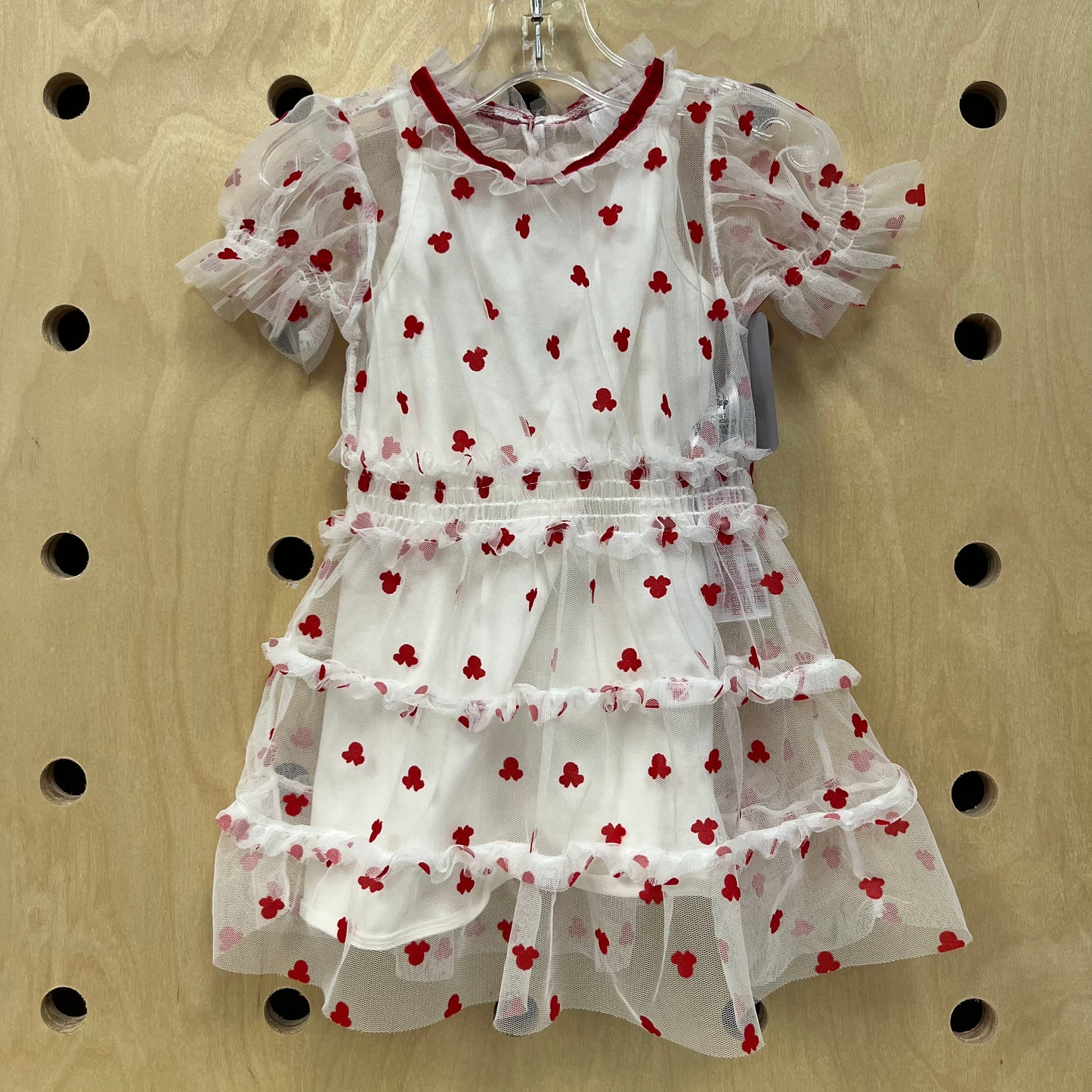 Cream & Red Tulle Minnie Dress