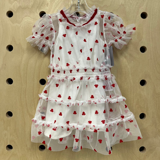 Cream & Red Tulle Minnie Dress