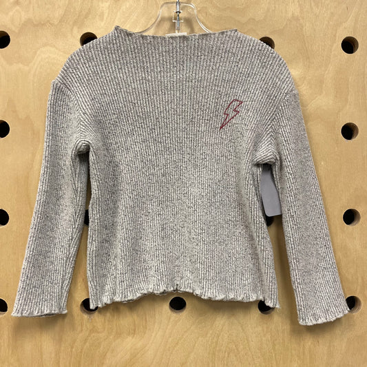 Grey Ribbed Lightning Top