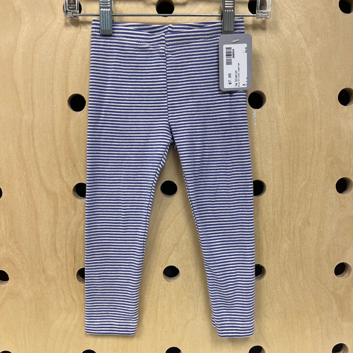 Blue Striped Leggings