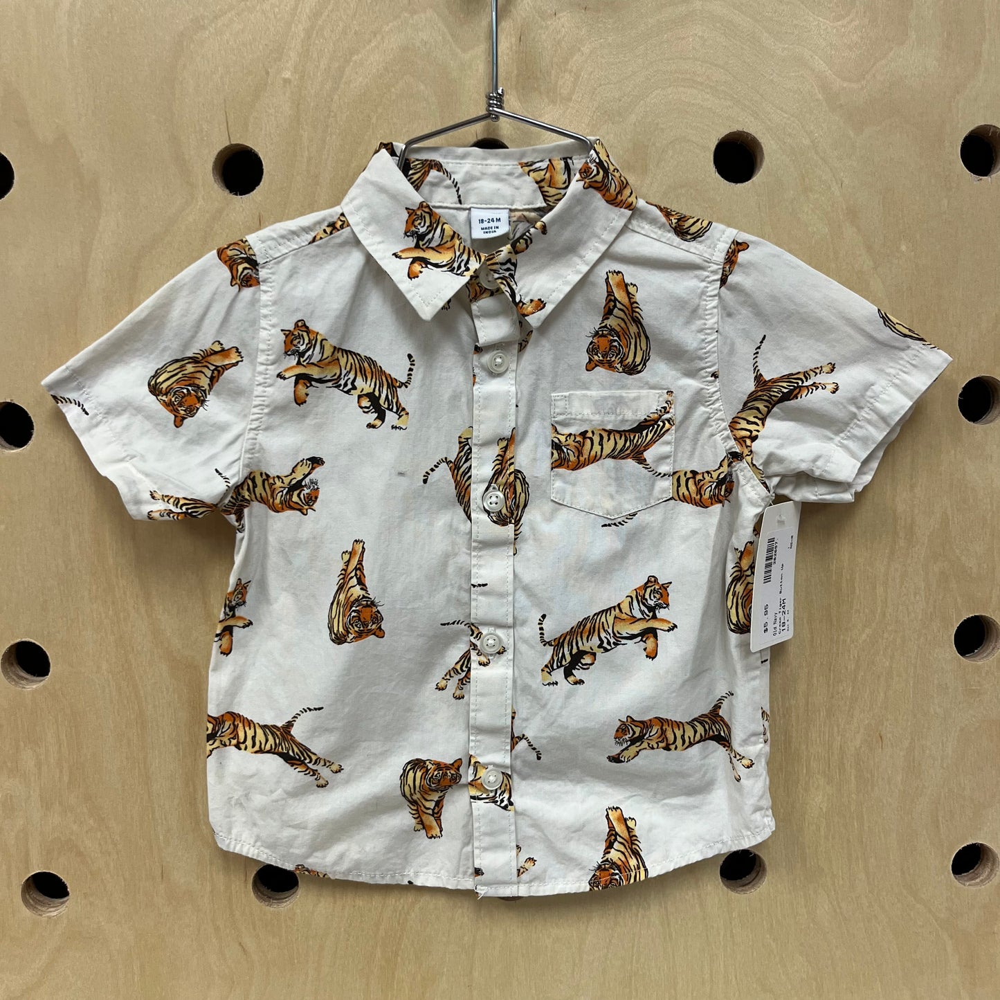 Cream Tiger Button Up
