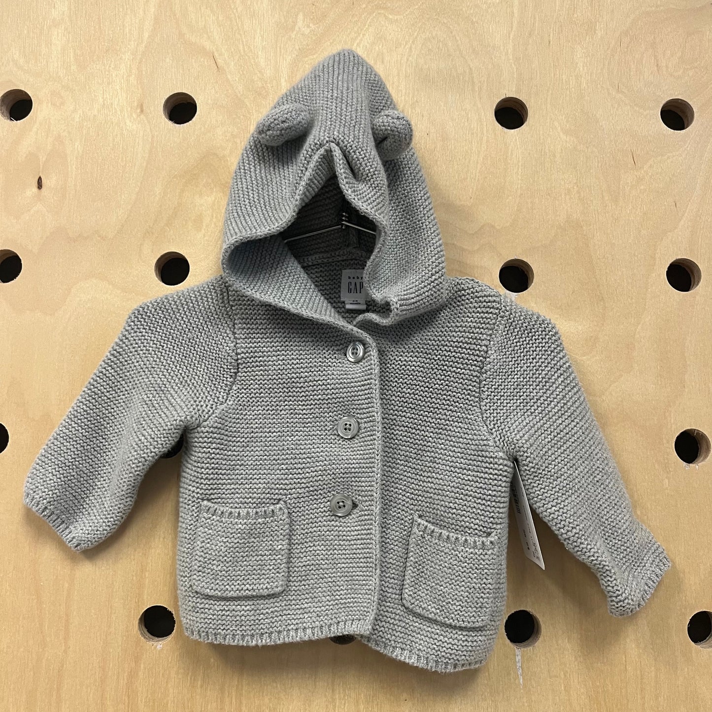 Grey Knit Ears Hoodie
