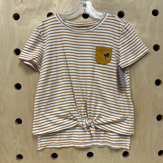 Cream & Mustard Striped Knot Top