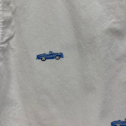 White Classic Cars Button Up Shirt