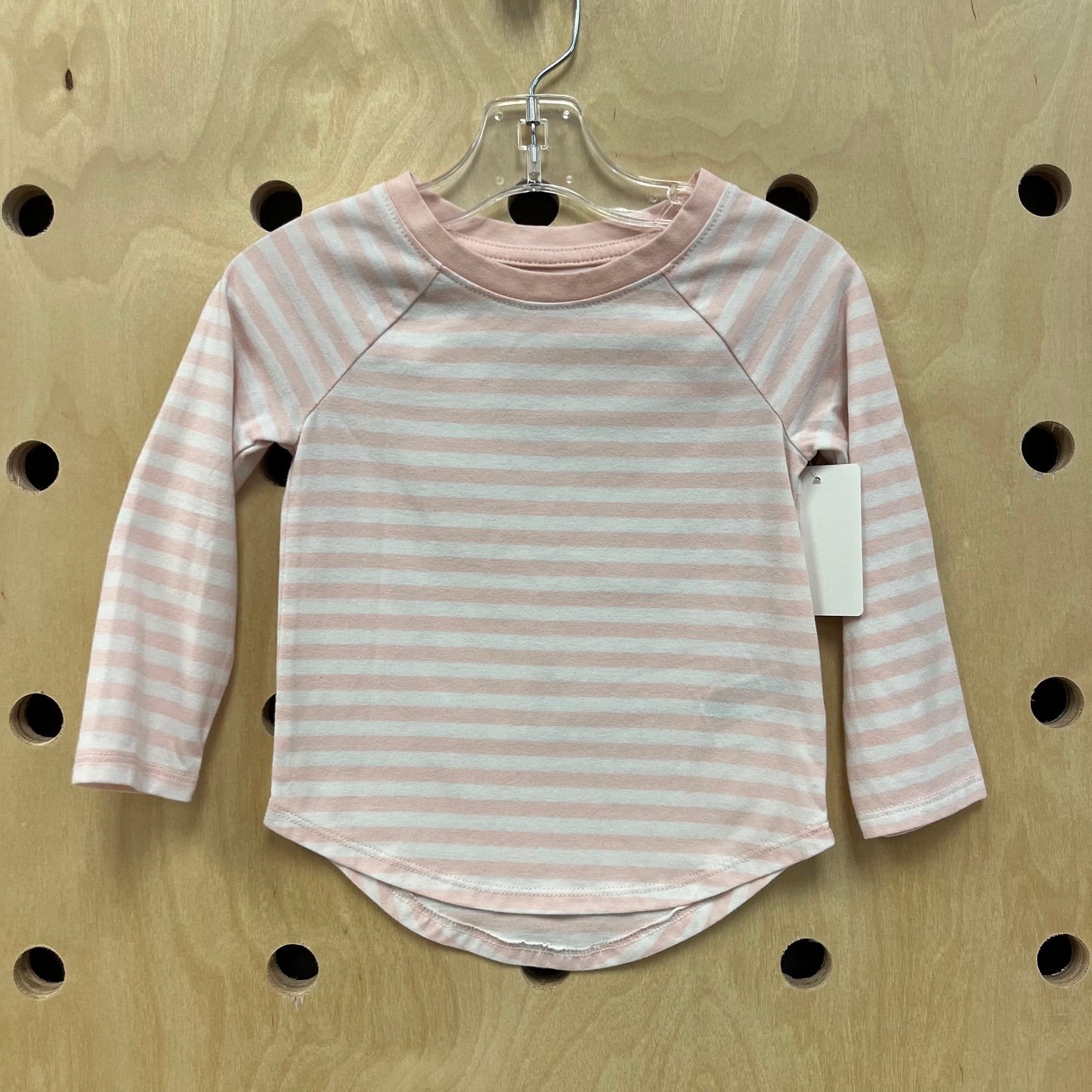 Pink + White Striped LS Tee