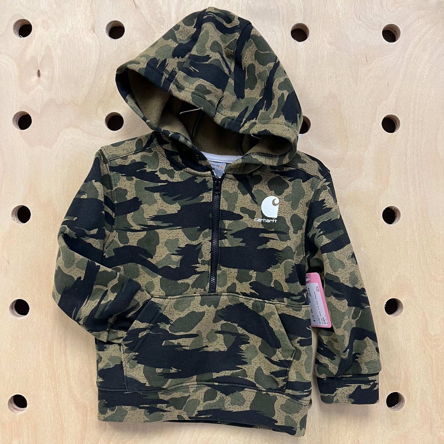 Green Camo 1/4 Zip Hoodie