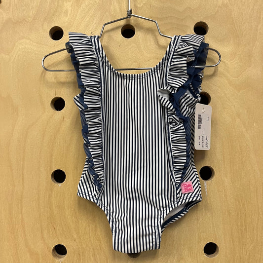 Blue Striped Swimsuit