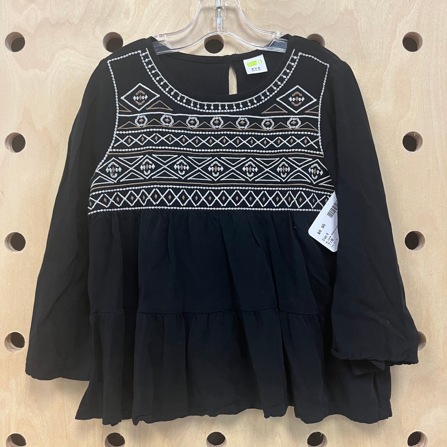 Black Embroidered Top