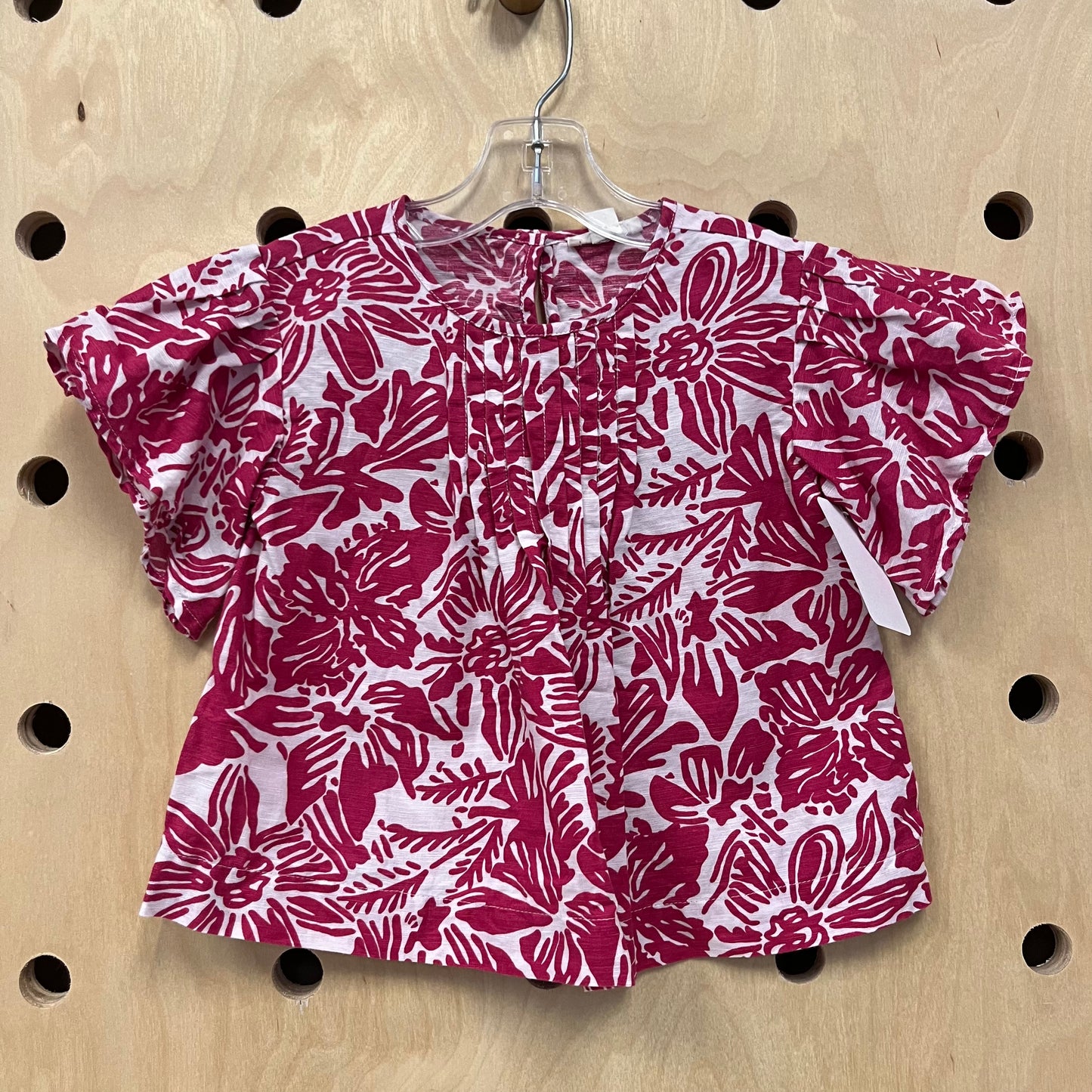 Pink & White Ruffle Sleeve Top