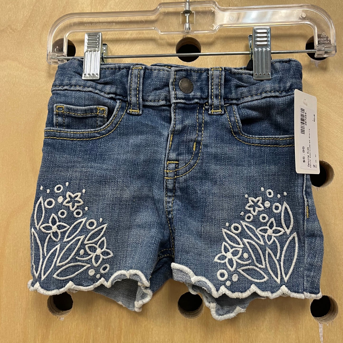 Denim Embroidered Shorts