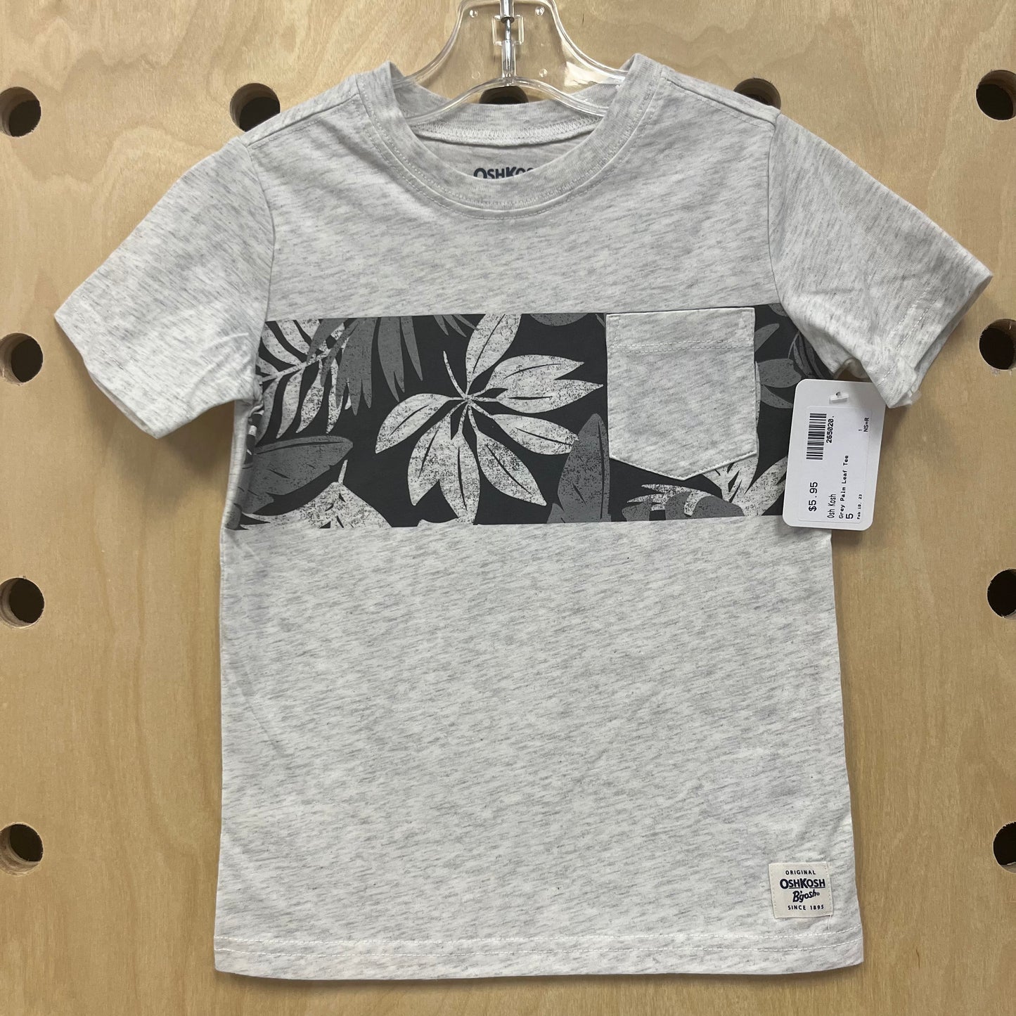 Grey Palm Leaf Tee