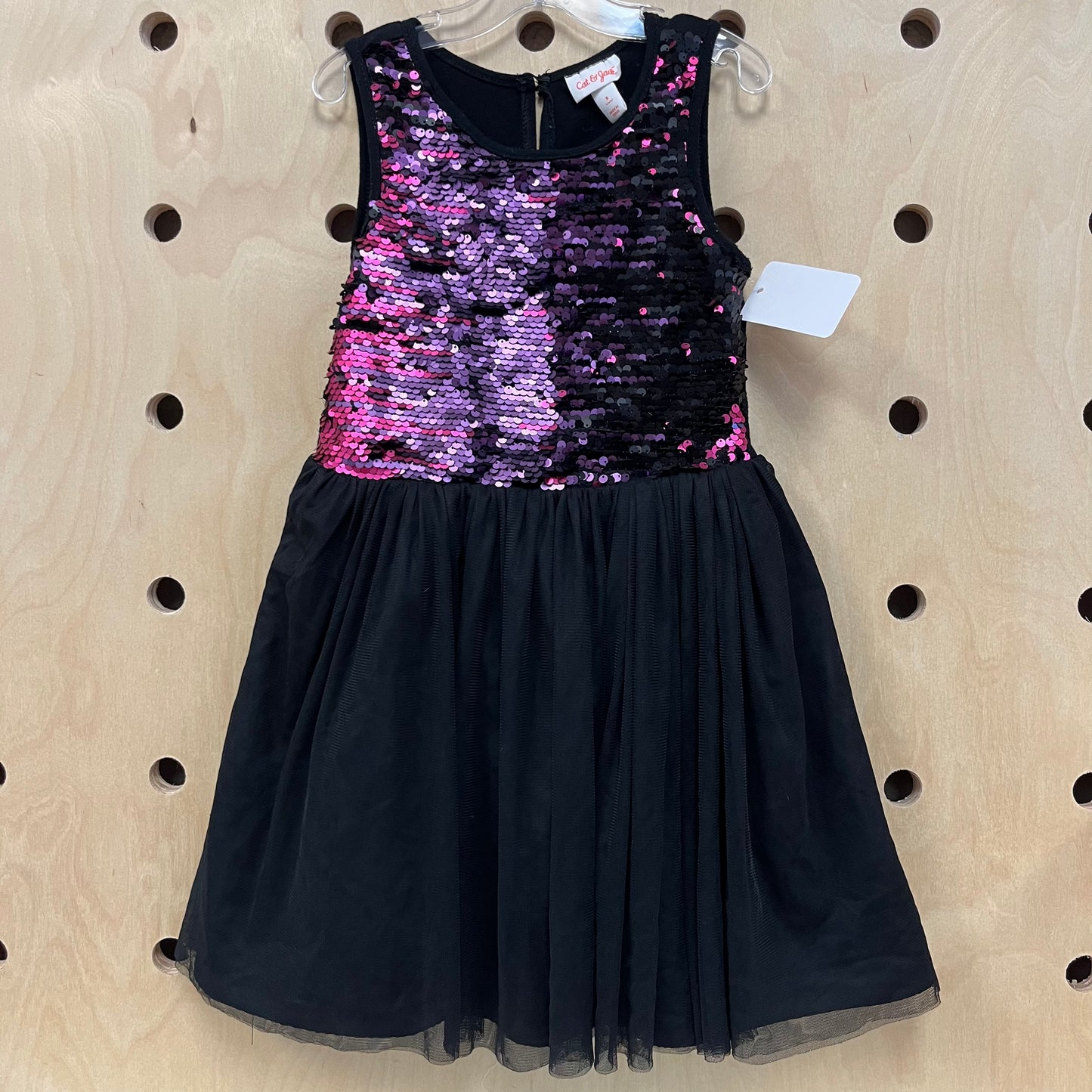 Black Sequins Tulle Dress