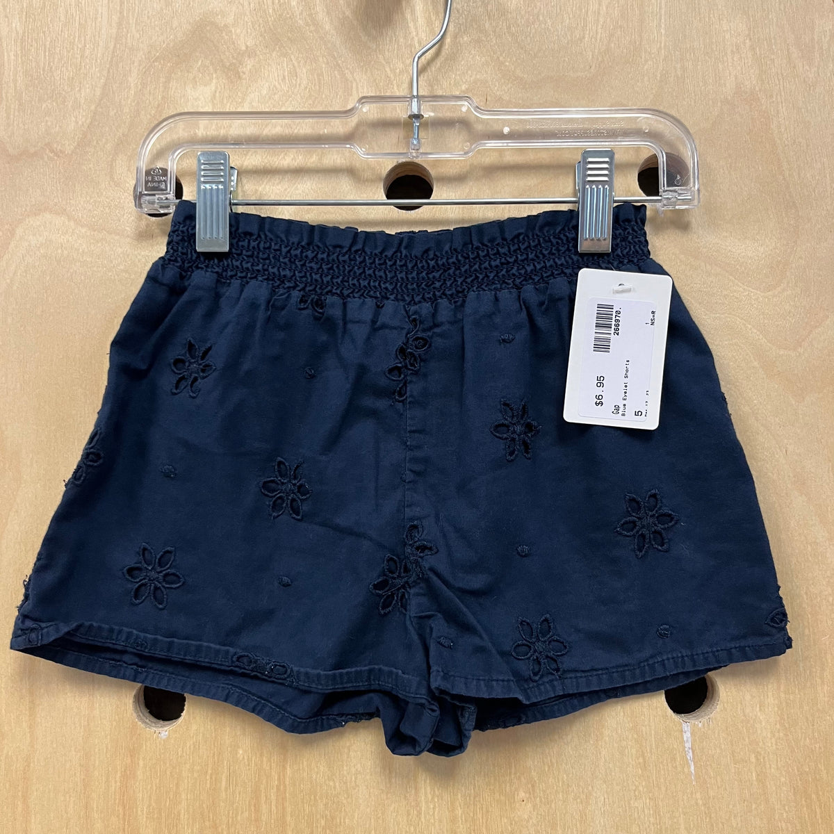 Blue Eyelet Shorts
