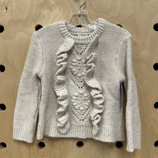 Cream Ruffle Knit Sweater