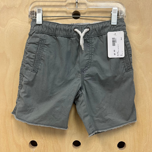 Denim Drawstring Raw Hem Shorts