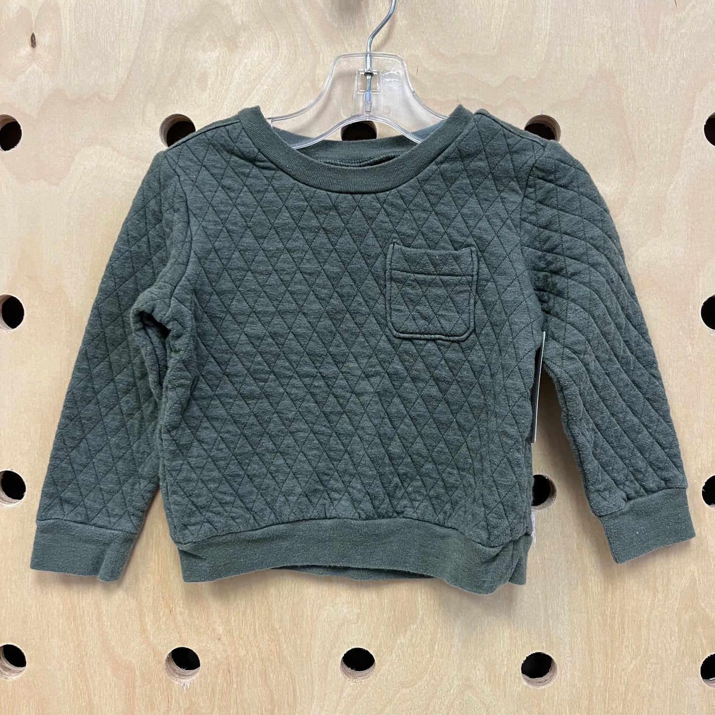 Olive Quilted Pullover