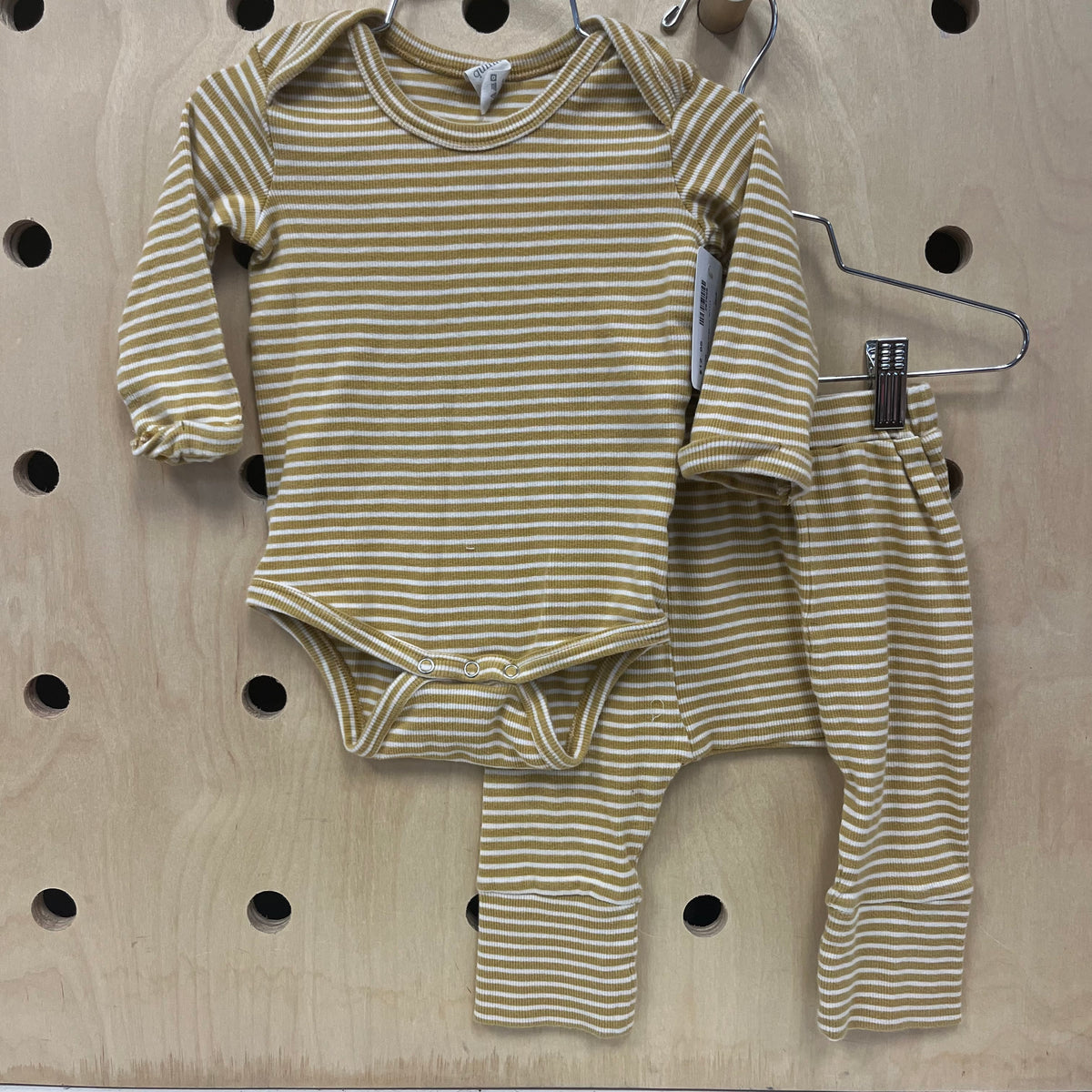 Mustard Striped Organic Outfit