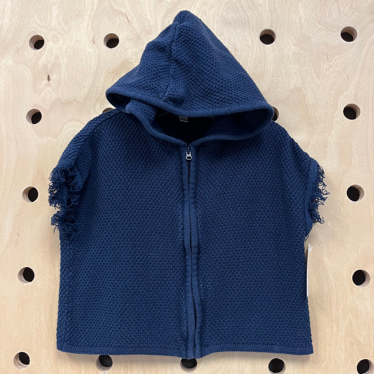 Blue Knit Zip Hoodie