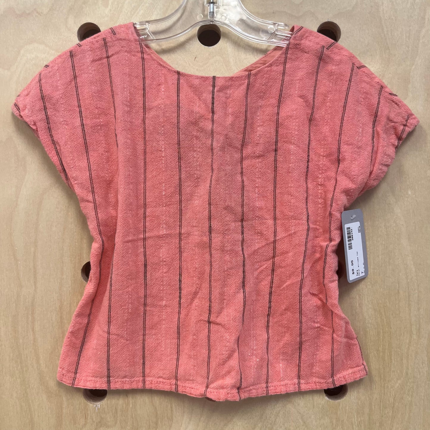 Coral Striped Top