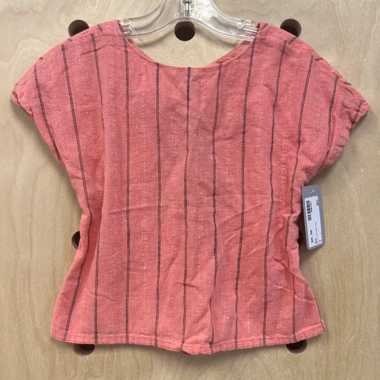 Coral Striped Top