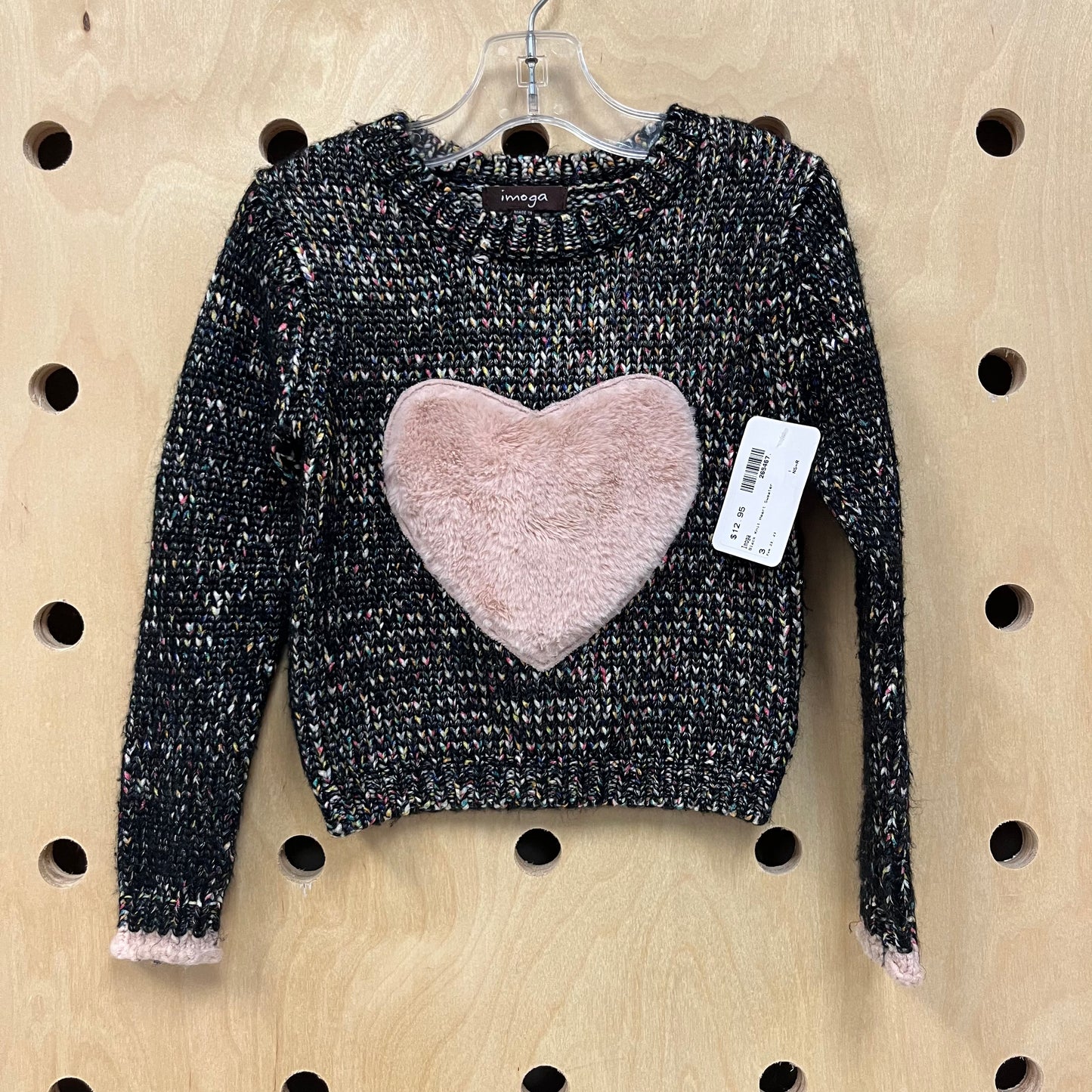 Marbled Black Heart Sweater