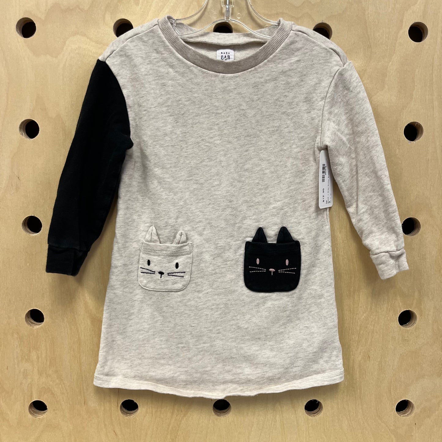 Black + Grey Kitty Dress