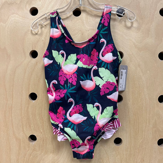 Navy Flamingo Swimsuit