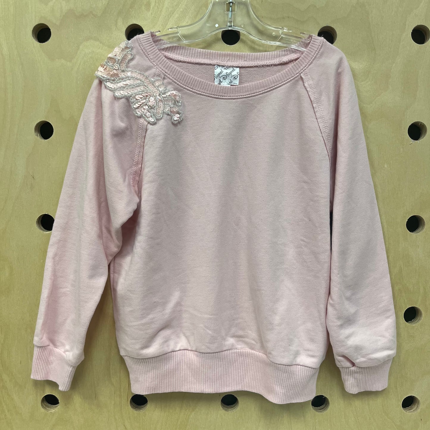 Pink Sequin Shoulder Pullover