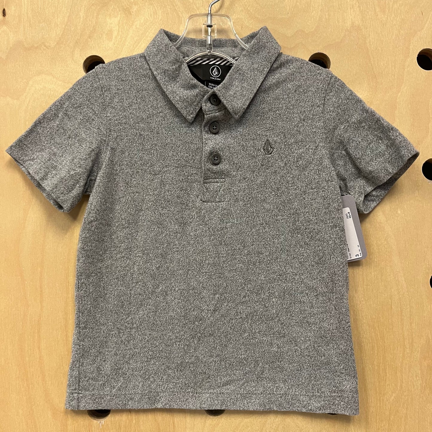 Grey Heathered SS Polo