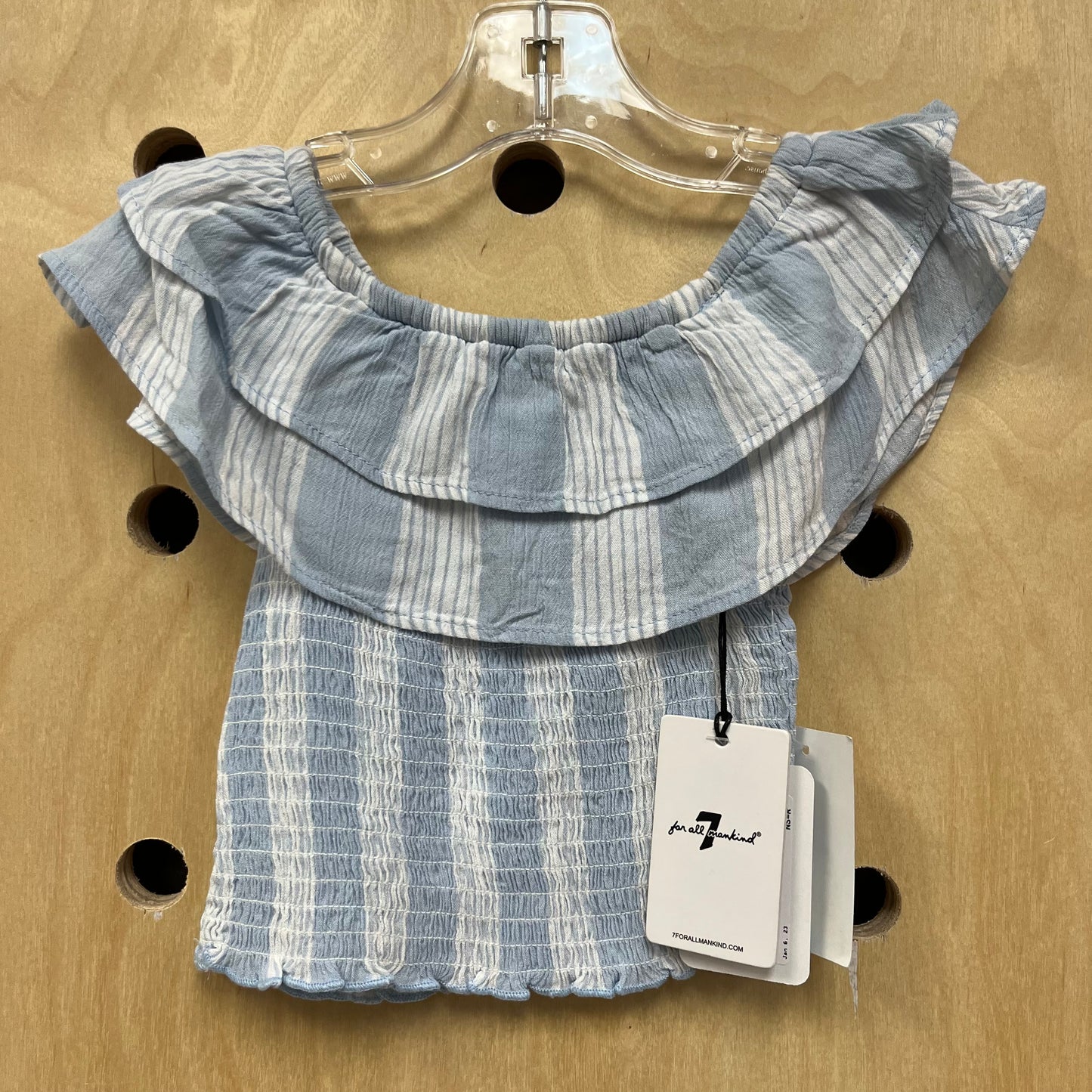 Chambray+White Smocked Top NEW