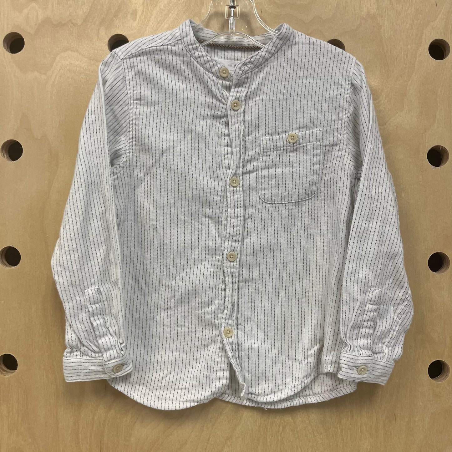 White & Grey Button Up Shirt