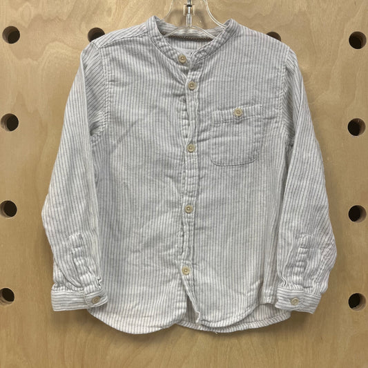 White & Grey Button Up Shirt