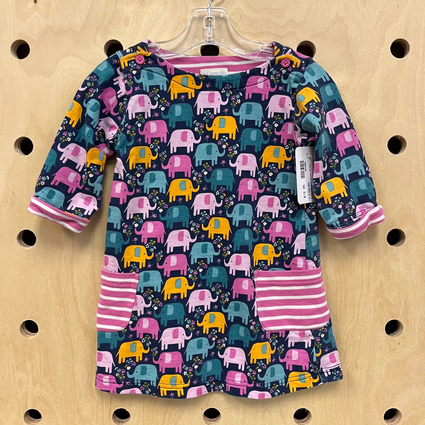 Blue + Pink Elephant Dress